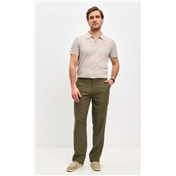 Брюки лен P511-0852 khaki