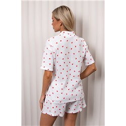 Костюм белый с шортами Пэгги №1