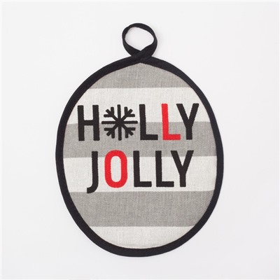 Прихватка "Holly Jolly" 17х17см,100% хл 160 г/м2, рогожка