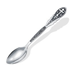 Ложка из серебра штампованая частично черненая