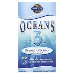 Garden of Life, Oceans 3, Beyond Omega-3 с омега-ксантином, 60 желатиновых капсул