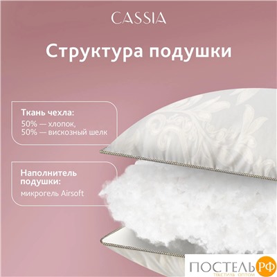 CASSIA АЙЛИН Подушка 50х70, 1пр., жаккард хл,виск.шелк/микрогель Airsoft