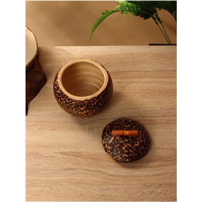 Банка для сыпучих продуктов, 11×11×10 см, бамбук