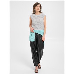 Джемпер светло-серый ажурной вязки