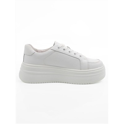 03-YH326-1 WHITE Полуботинки спортивные женские (натуральная кожа)