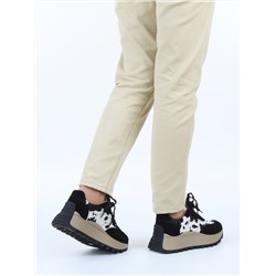 04-PDH362-3 BLACK Кроссовки демисезонные женские (натуральная замша, натуральная кожа)