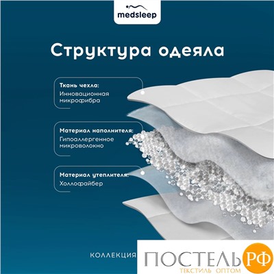 MedSleep ДеФорте бел Одеяло утяжеленное 200x220, 1пр., мкрфбр/плстр/стекл.гранулы