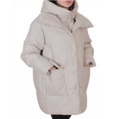 Z24-830 LT. BEIGE Куртка зимняя женская оверсайз (200 гр. тинсулейт)