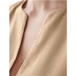 Свободный топ с V-вырезом и цельнокроеным коротким рукавом изо льна с вискозой