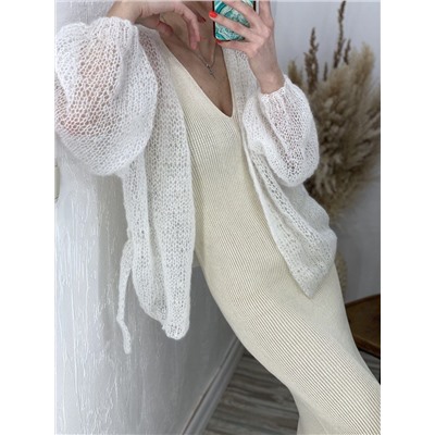 Кардиган вязаный паутинка, Белый