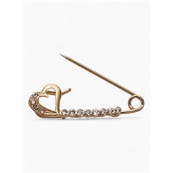 Булавка «Сердце», 3.5 см, белая в золоте