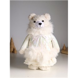 Интерьерная кукла текстильная «Медведица в белом пуховике», раздвижная 37-65 см, 23×16×37 см