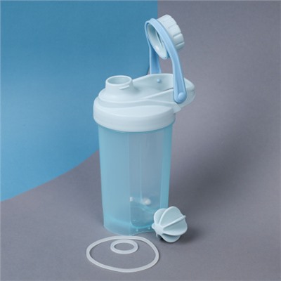 Бутылка/Шейкер COOLRAY SHSB-500 голубая, для спортивного питания 500ML/уп60
