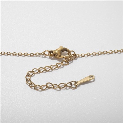 Кулон «Лист» с каплей, 40 см, зелёно-белый в золоте