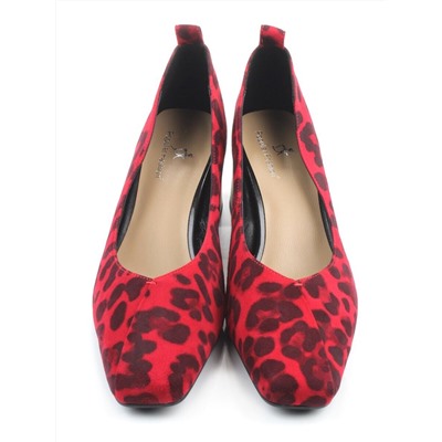 06-A129A-753PN RED/LEOPARD Туфли женские (натуральная замша)