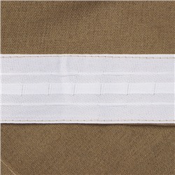 Шторы для кухни Этель ECO, цвет оливковый, 130 +/-6 х180 см - 2 шт, подхваты - 2 шт, 70% хл, 30% лён