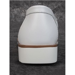 03-B5-2 WHITE Лоферы женские (натуральная кожа)