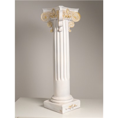 Колонна декоративная, 120 см, белый с золотом, полистоун
