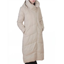 3067 BEIGE Пальто пуховое женское (утиный пух)