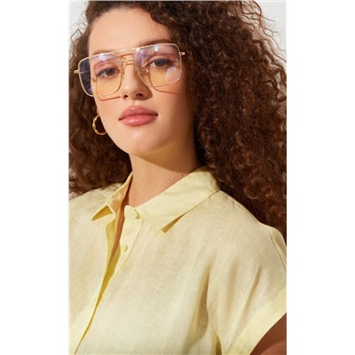 Рубашка лен F212-0441-2 lemon