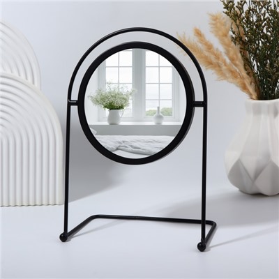 Зеркало настольное PREMIUM MIRROR, d зеркальной поверхности 14.5 см, 29×20.5 см, чёрное
