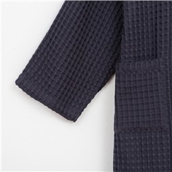 Халат вафельный женский удлинённый «Этель» Boho, размер 42-44, хлопок, 290 г/м², тёмно-серый