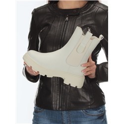 01-PCX55-2 WHITE Ботинки демисезонные женские (натуральная кожа, байка)