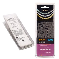 Велосипедная цепь SUMC 10 speed SX10GY 1/2"x11/128"/116L ГОСТ 30442-97 ISO 9633 /уп 50/