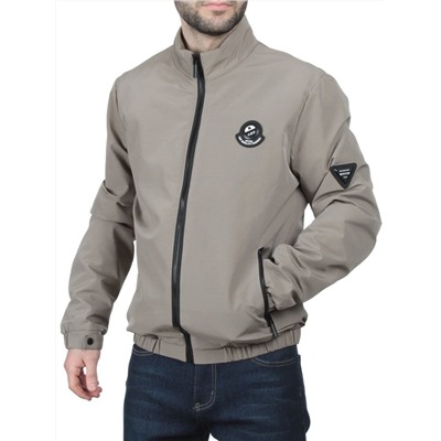 EM25057-1 BEIGE Куртка-бомбер мужская демисезонная (100 гр. синтепон)