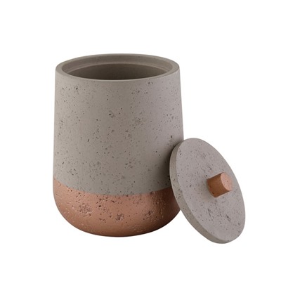Емкость для хранения Axentia Concrete для ванной комнаты из серой керамики Ø 10 см