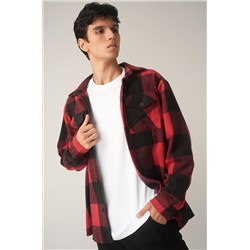 Мужская теплая рубашка в клетку Happyfox