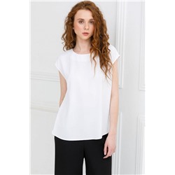 Блузка со спущенным плечом в белом цвете