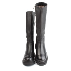 02-FK888-1M BLACK Сапоги зимние женские (натуральная кожа, байка, натуральный мех)