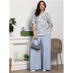 Блуза Блунди (бело-серая) Б15528-4М