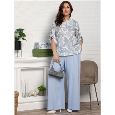 Блуза Блунди (бело-серая) Б15528-4М