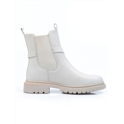 5267-2 WHITE Ботинки демисезонные женские (натуральная кожа, байка)