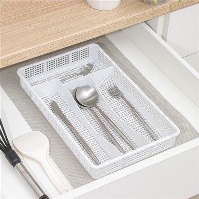 Лоток для столовых приборов Darel plastic, 34×21×5 см, пластик, белый