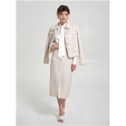 Блузка молочного цвета с бантом