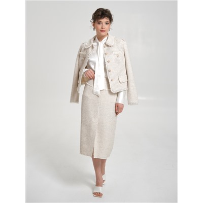 Блузка молочного цвета с бантом