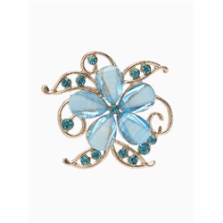 Брошь «Цветок» незабудка, цвет голубой в золоте
