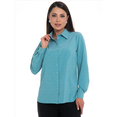 Рубашка мятного цвета в горошек