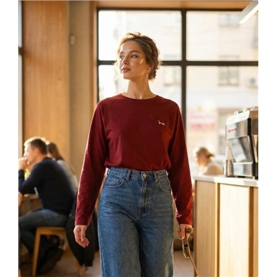 Лонгслив OVER SIZE с вышивкой