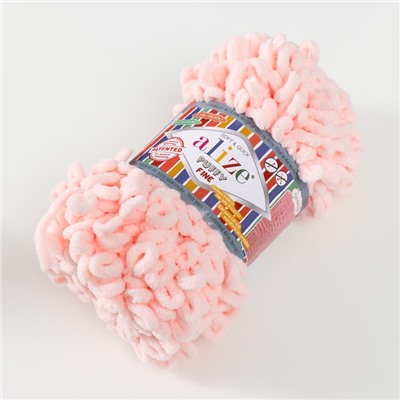 Плюшевая пряжа для вязания руками ALIZE, Puffy fine, 100% микрополиэстер, 14.5 м/100 г, (639)