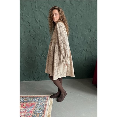 Платье женское  PUFF059/10/Бежевый, коричневый
