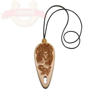 Футляр из кедра д/хомуса (варгана) МЕДВЕДЬ 10*4.5*2.5 см