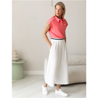 Футболка-поло из фактурного трикотажа