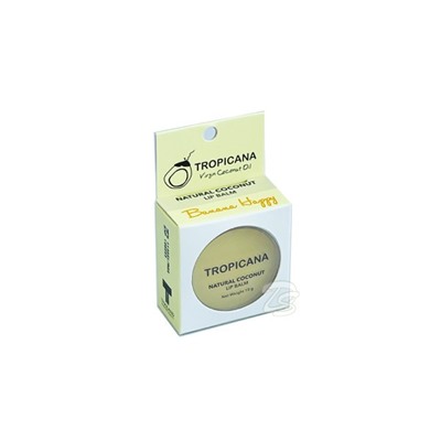 Натуральный кокосовый бальзам для губ «Банан» от Tropicana, Natural Coconut Lip Balm «Banana Happy», 10 гр