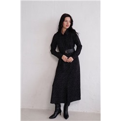 11352 Платье-рубашка удлинённое чёрное в горошек (остаток: 42-44)