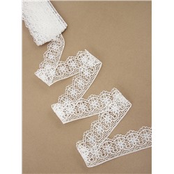 Кружево гипюровое, 45 мм, 6.8±0.5 м, цвет белый