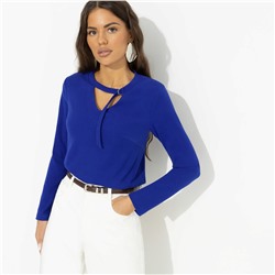 Блуза из трикотажа-лапша, Неисчерпаемый талант (спелая голубика)